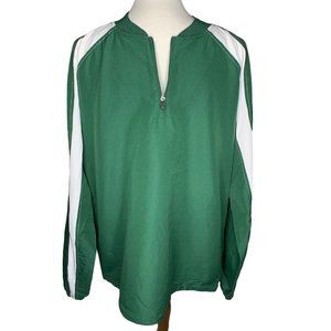 Tri-Mountain Performance 1/4 Zip Wind Shirt Jacket Men's Large Green White